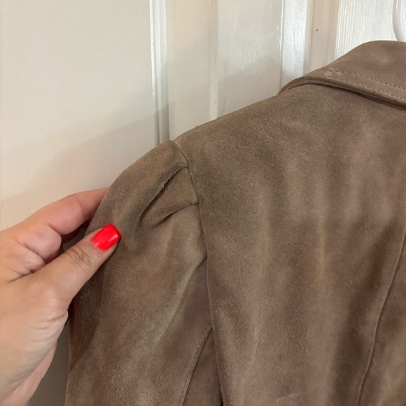 vintage leather suede moto jacket + look at measurements * accepting offers n - Picture 5 of 10